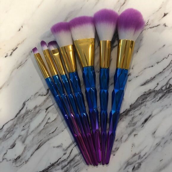 Diamond Ombré Makeup Brushes - 7 Piece Set - Picture 1 of 2